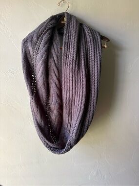 BP. Pointelle/Knit Dark Gray Infinity Scarf
